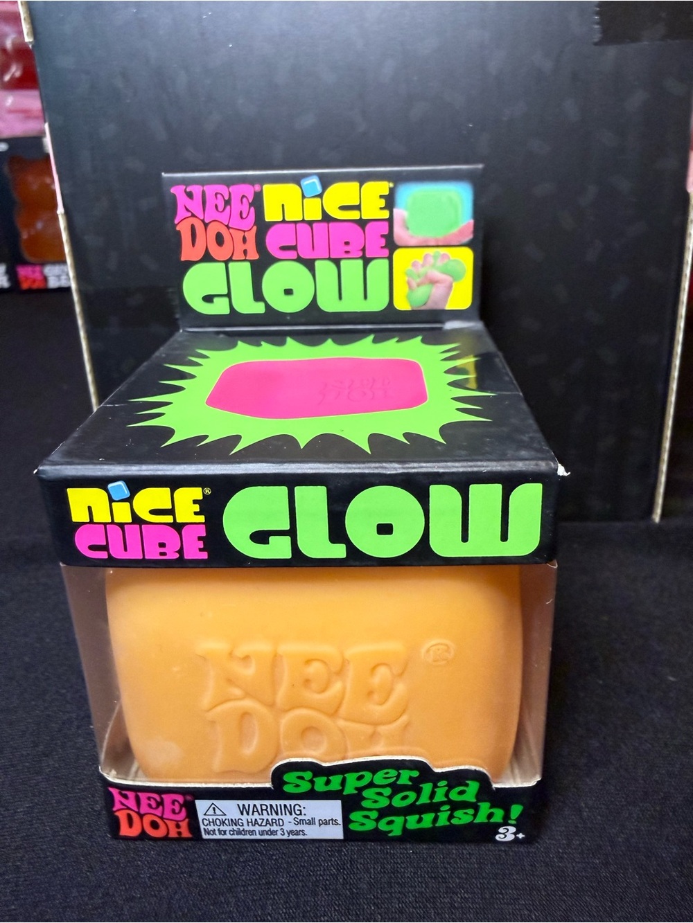 NeeDoh Nice Cube Glow Super Solid Squish - Orange